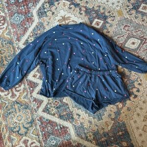Mighty Fine Hearts shorts sweat set (or pjs). Size M.
